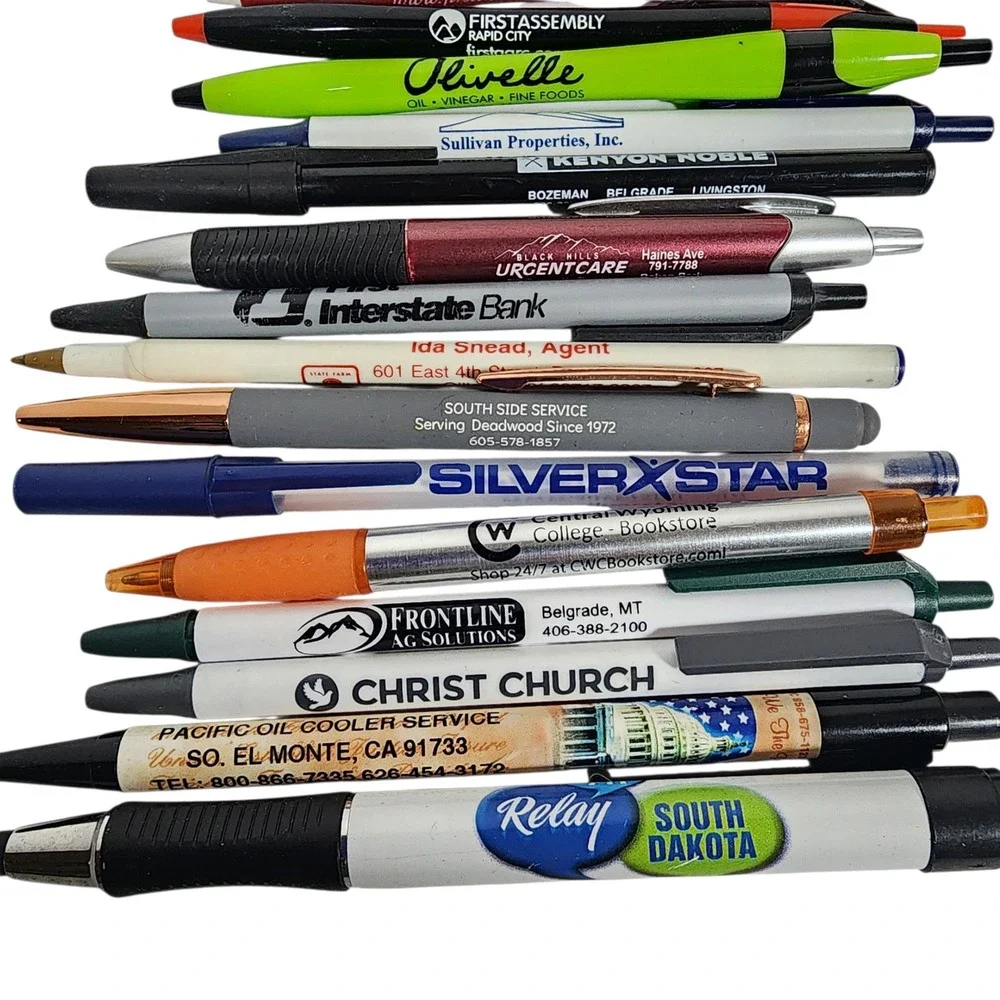 Lot of 60+ Assorted Promotional Pens Commerical‎ Bank, church, auto, cruise